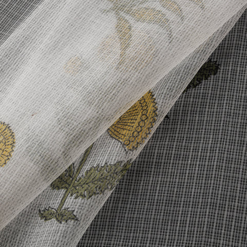 Sanganeri Hand Block Mughal Butta Print Kota Doria Cotton Fabric 18