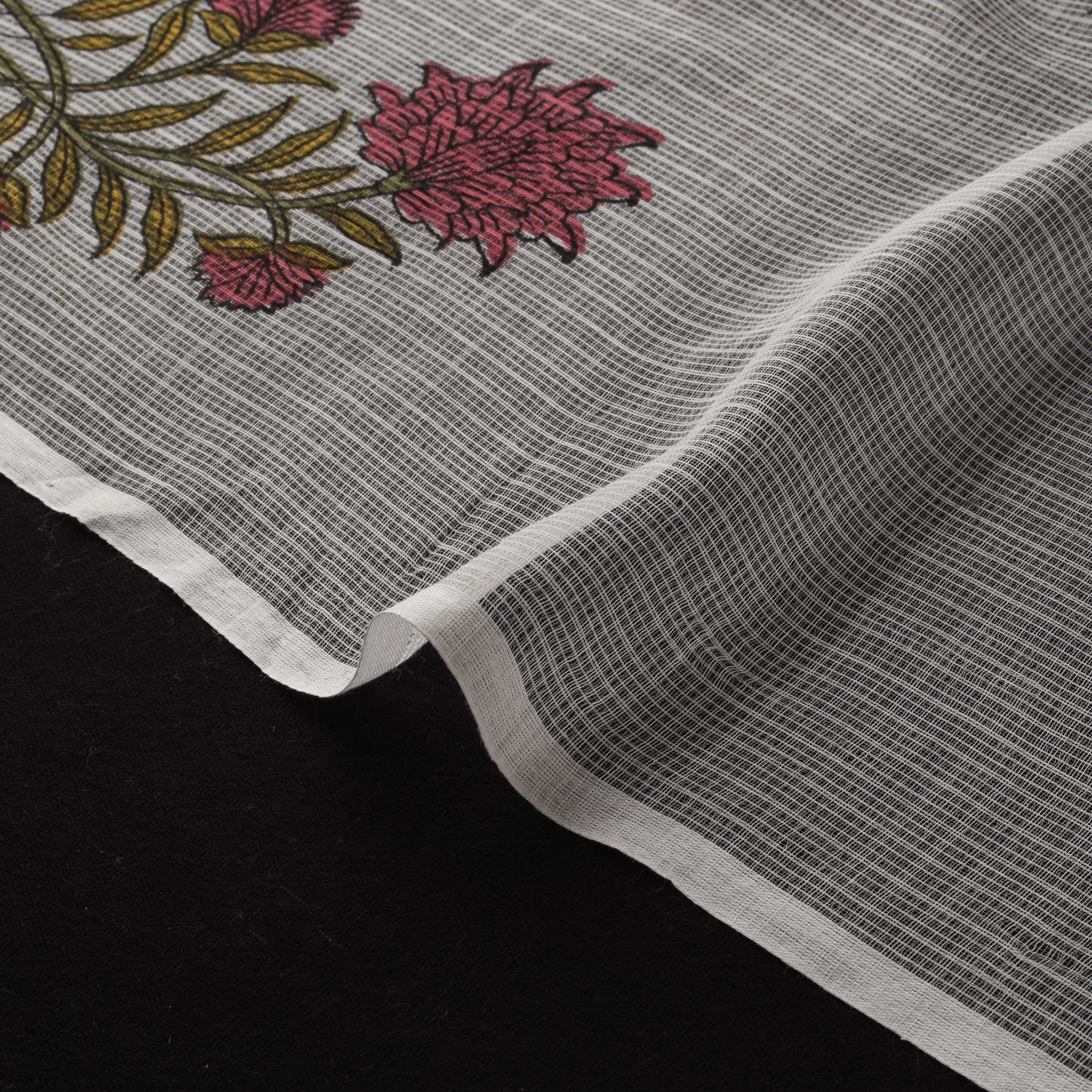 Sanganeri Hand Block Mughal Butta Print Kota Doria Cotton Fabric 18
