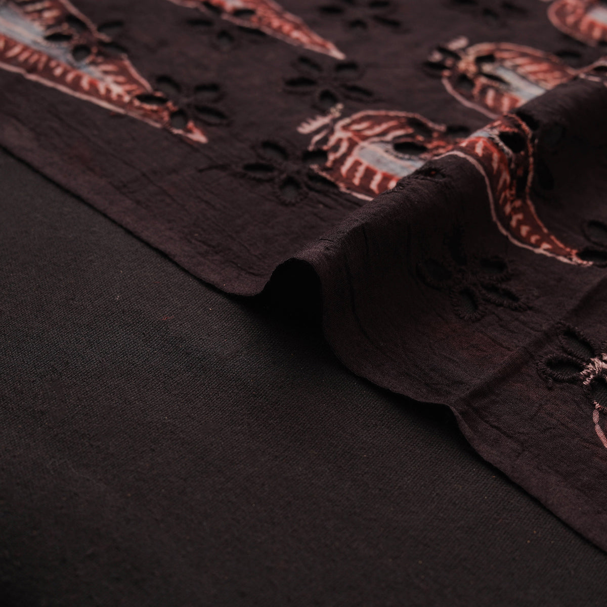 Kutch Hand Block Ajrakh Print Natural Dyed Cotton Hakoba Fabric 09