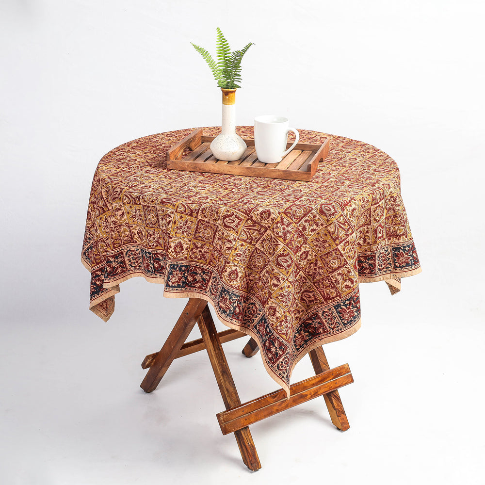 kalamkari block printed table cover