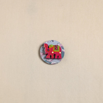  Elephant - Handmade Fabart Wooden Magnet