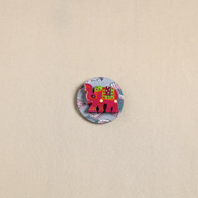  Elephant - Handmade Fabart Wooden Magnet