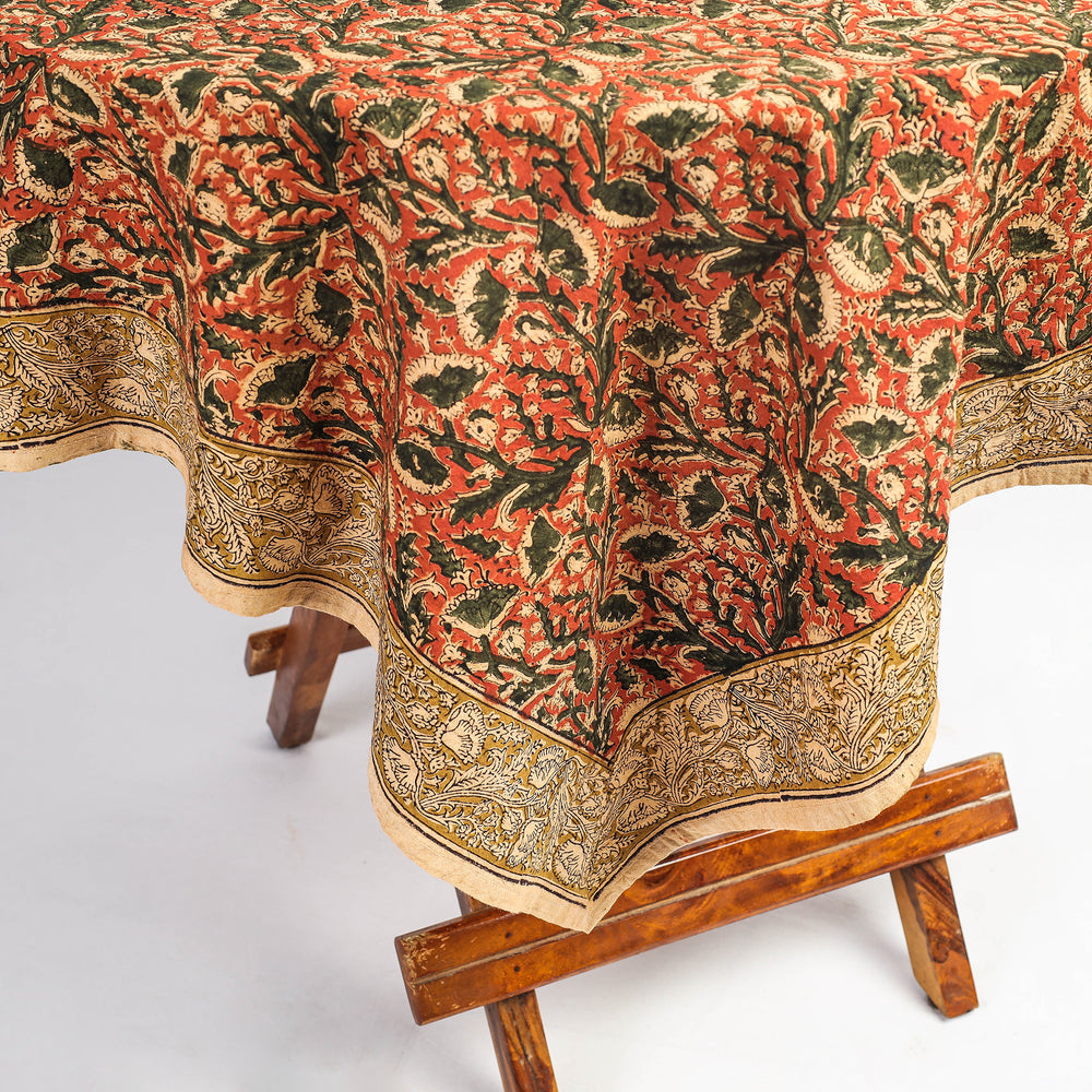 kalamkari block printed table cover