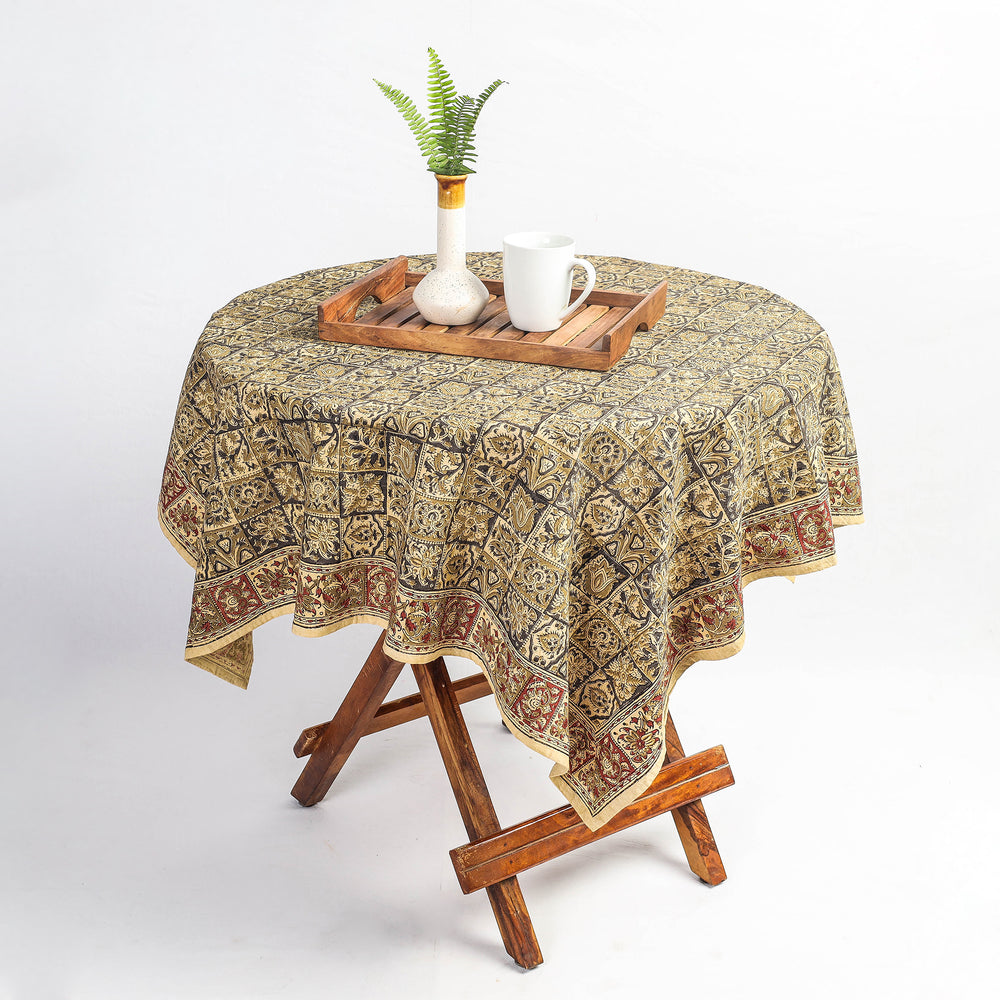 kalamkari block printed table cover