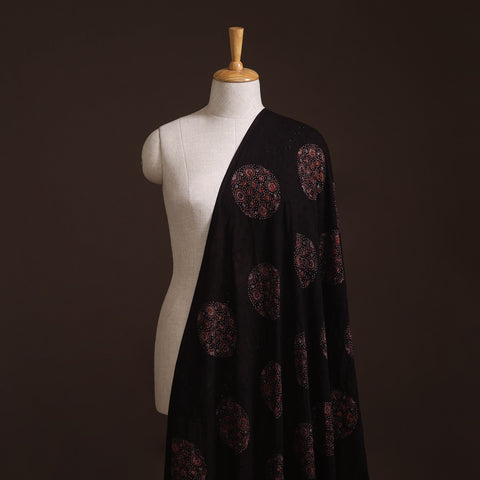 Black - Kutch Hand Block Ajrakh Print Natural Dyed Cotton Hakoba Fabric 06