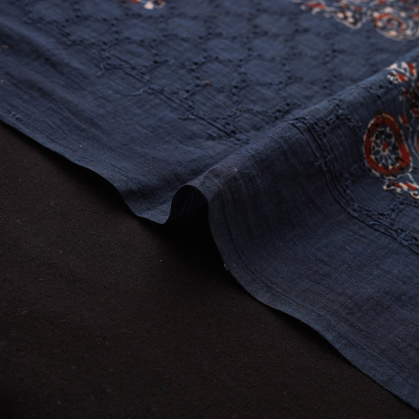 Kutch Hand Block Ajrakh Print Natural Dyed Cotton Hakoba Fabric 11