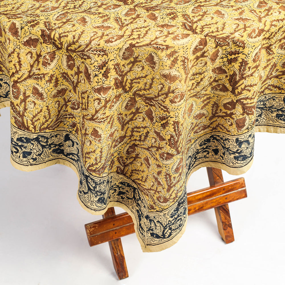 kalamkari block printed table cover