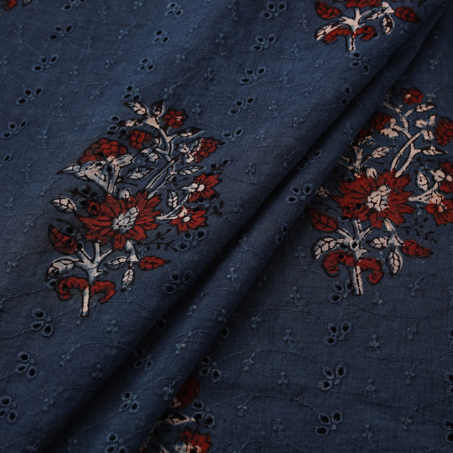 Kutch Hand Block Ajrakh Print Natural Dyed Cotton Hakoba Fabric 14