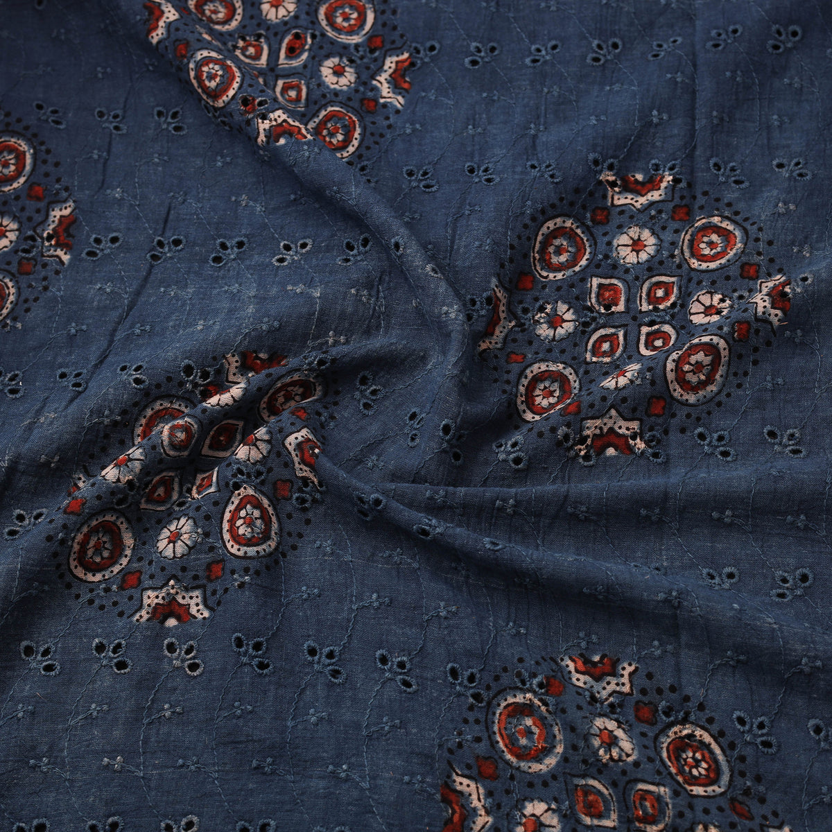 Kutch Hand Block Ajrakh Print Natural Dyed Cotton Hakoba Fabric 15