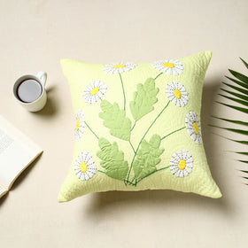 Buy Yellow Applique Cushion Cover Online at iTokri.com
