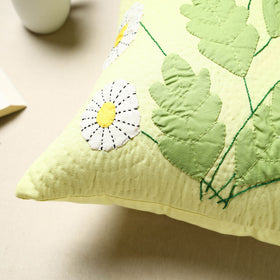 Buy Yellow Applique Cushion Cover Online at iTokri.com