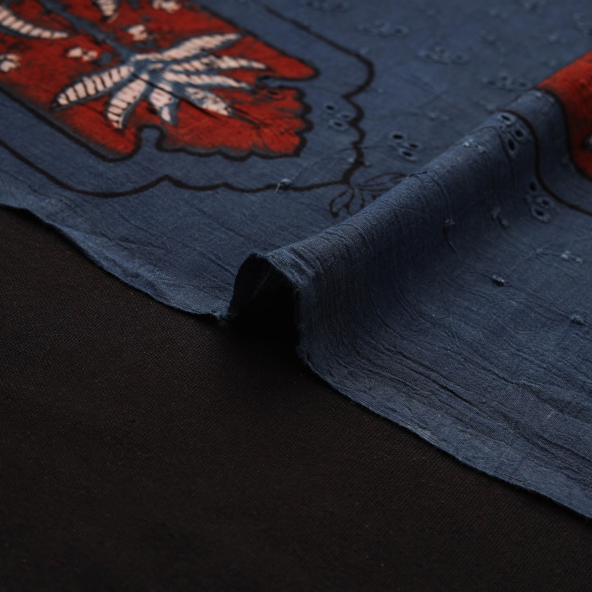 Kutch Hand Block Ajrakh Print Natural Dyed Cotton Hakoba Fabric 16