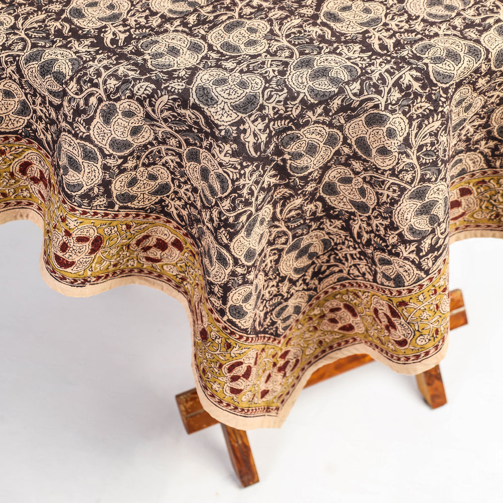 kalamkari block printed table cover