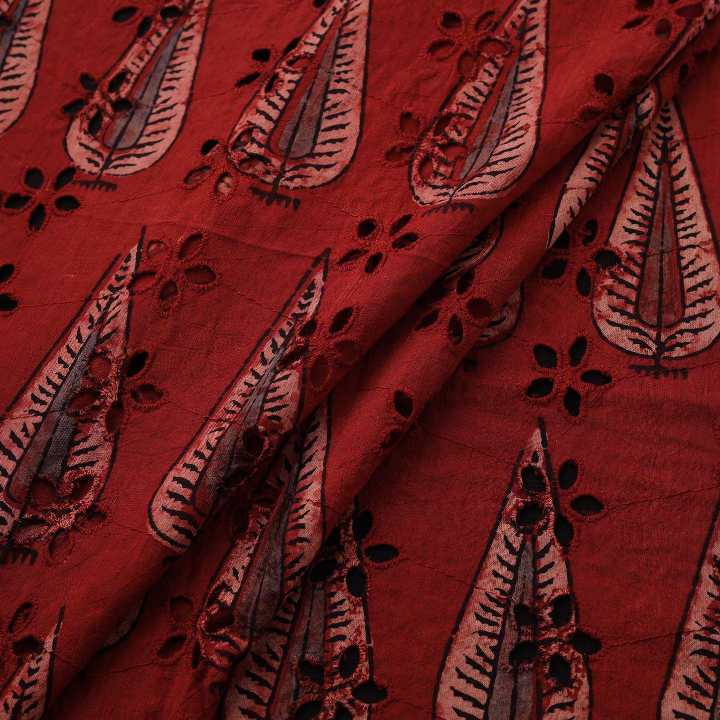 Kutch Hand Block Ajrakh Print Natural Dyed Cotton Hakoba Fabric 30
