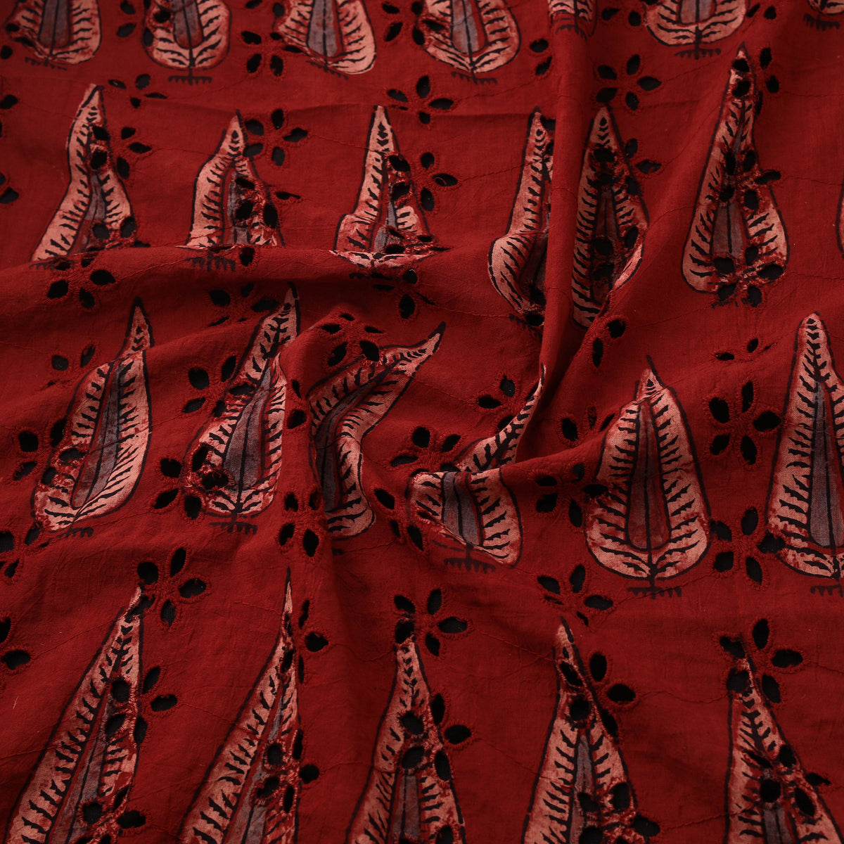 Kutch Hand Block Ajrakh Print Natural Dyed Cotton Hakoba Fabric 30