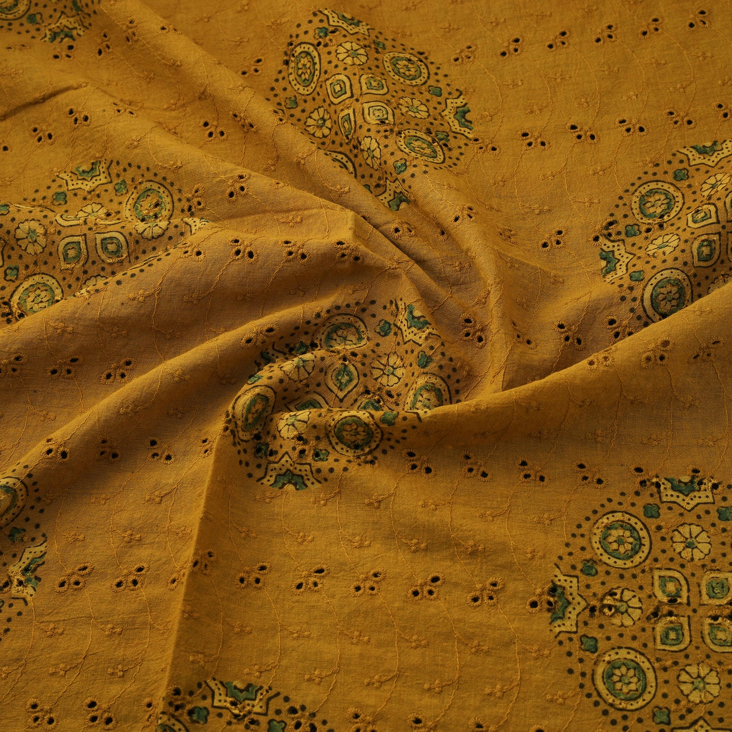 Kutch Hand Block Ajrakh Print Natural Dyed Cotton Hakoba Fabric 24
