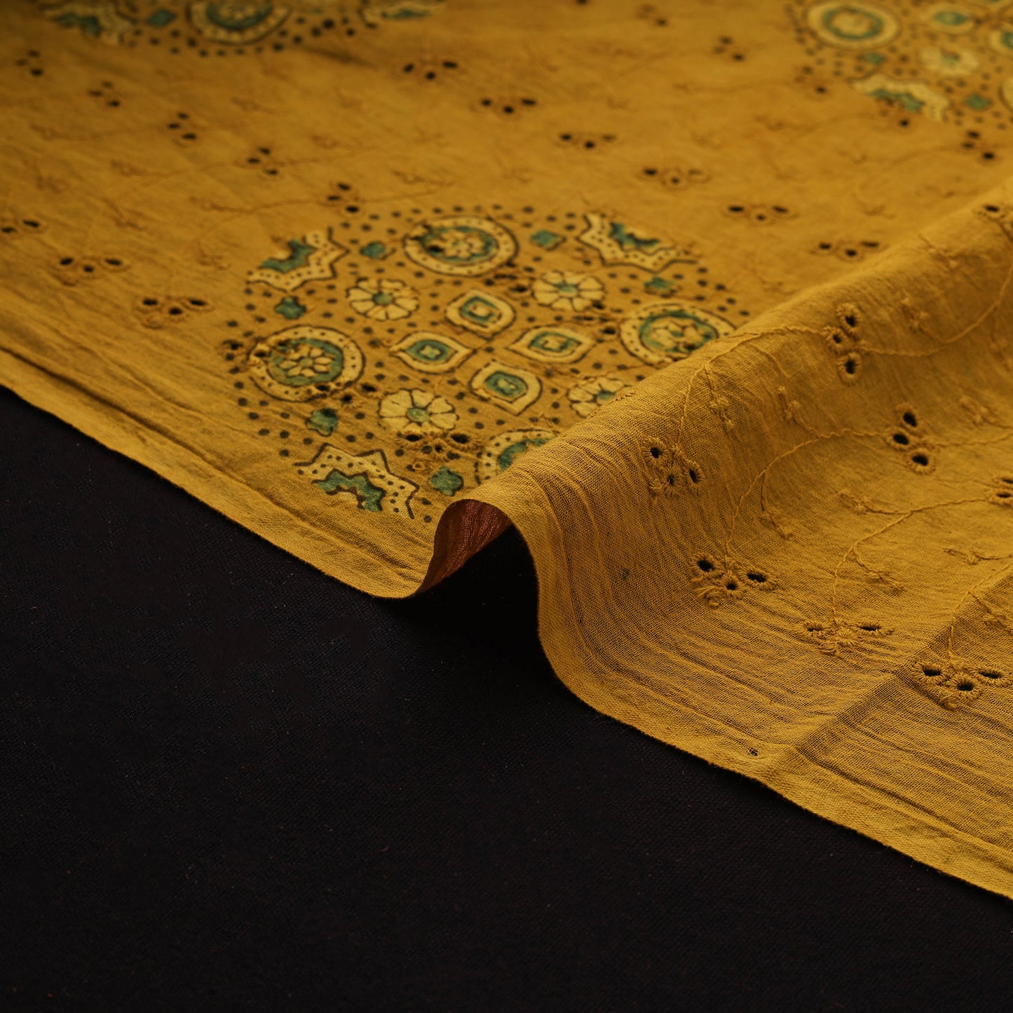 Kutch Hand Block Ajrakh Print Natural Dyed Cotton Hakoba Fabric 24