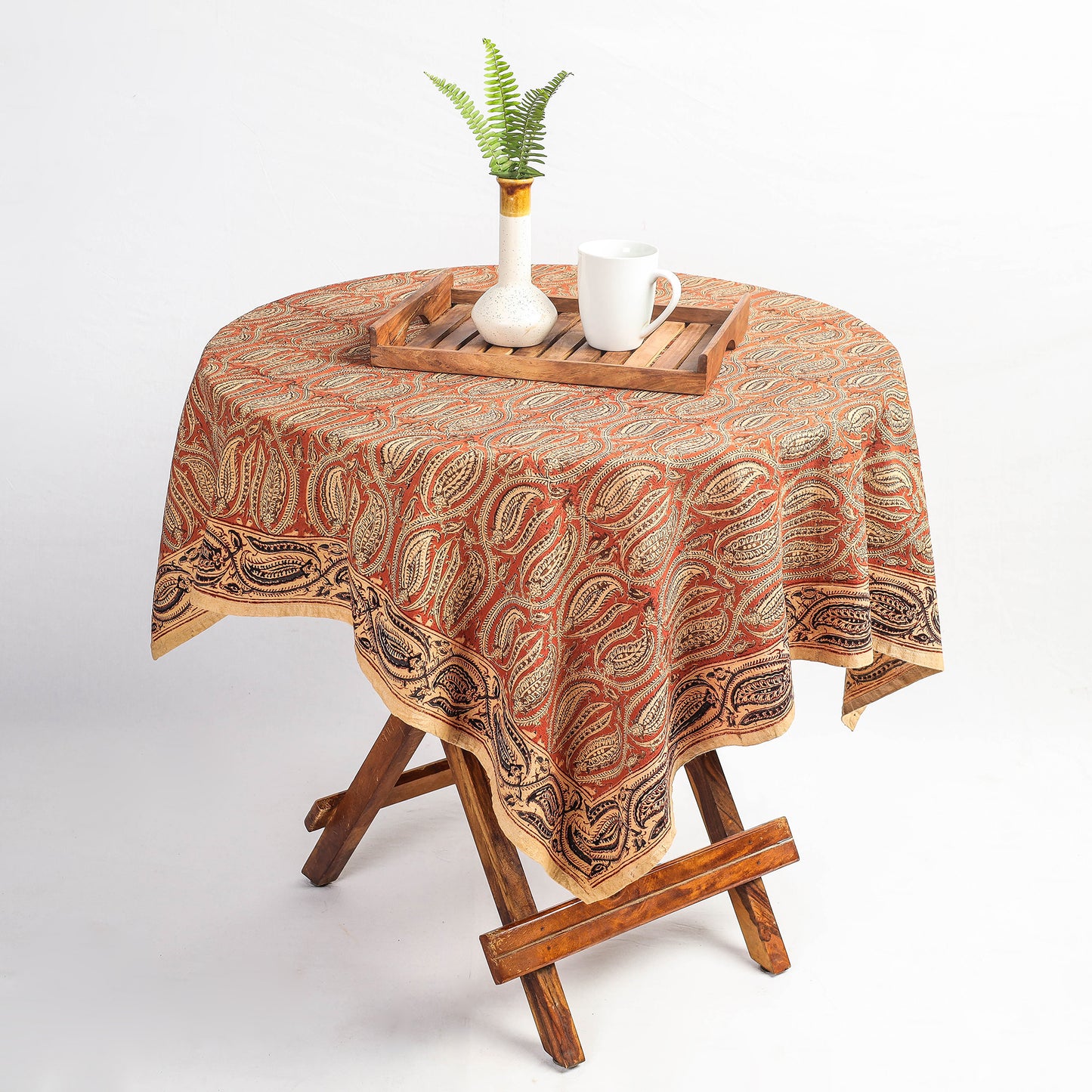 kalamkari block printed table cover