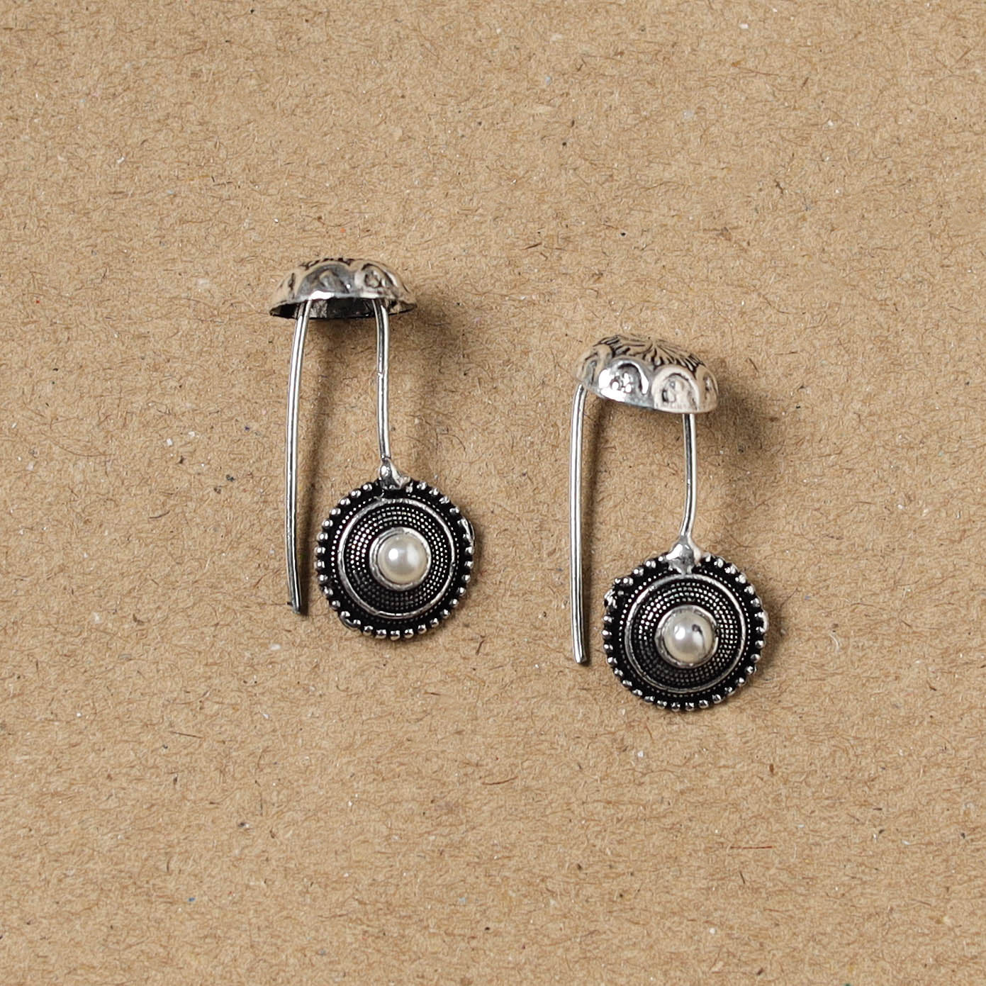 Grey - German Silver Plated Ear-Cuff Bugatti / Bugadi Earrings 14