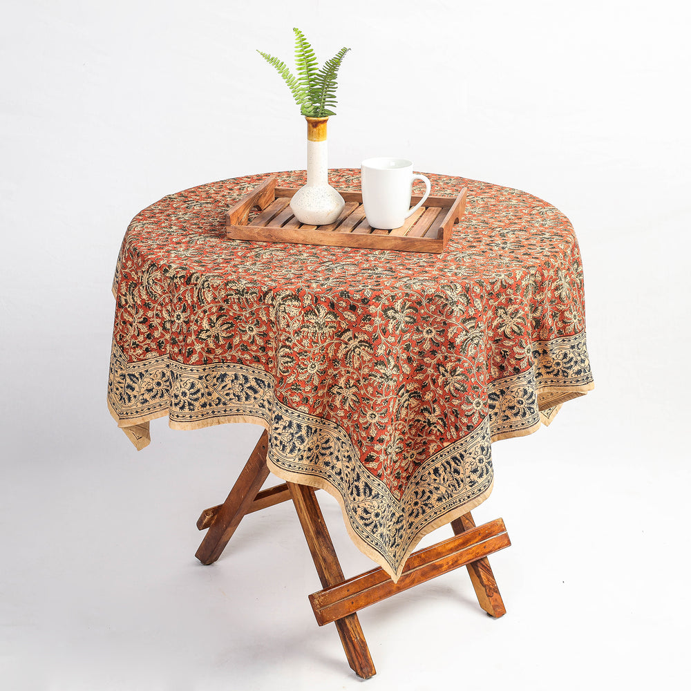 kalamkari block printed table cover