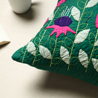 Green - Quilted Applique Cushion Cover (16 x 16 in) 10