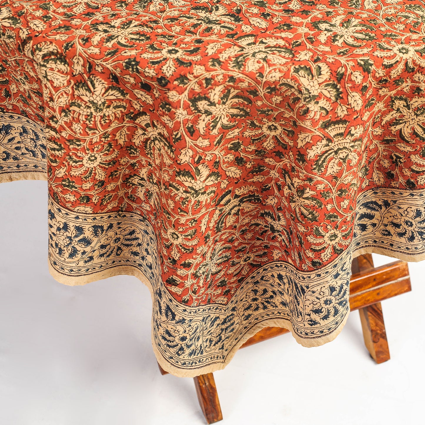 kalamkari block printed table cover