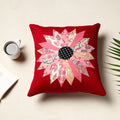 Red - quilted applique cushion cover (16 x 16 in) 11