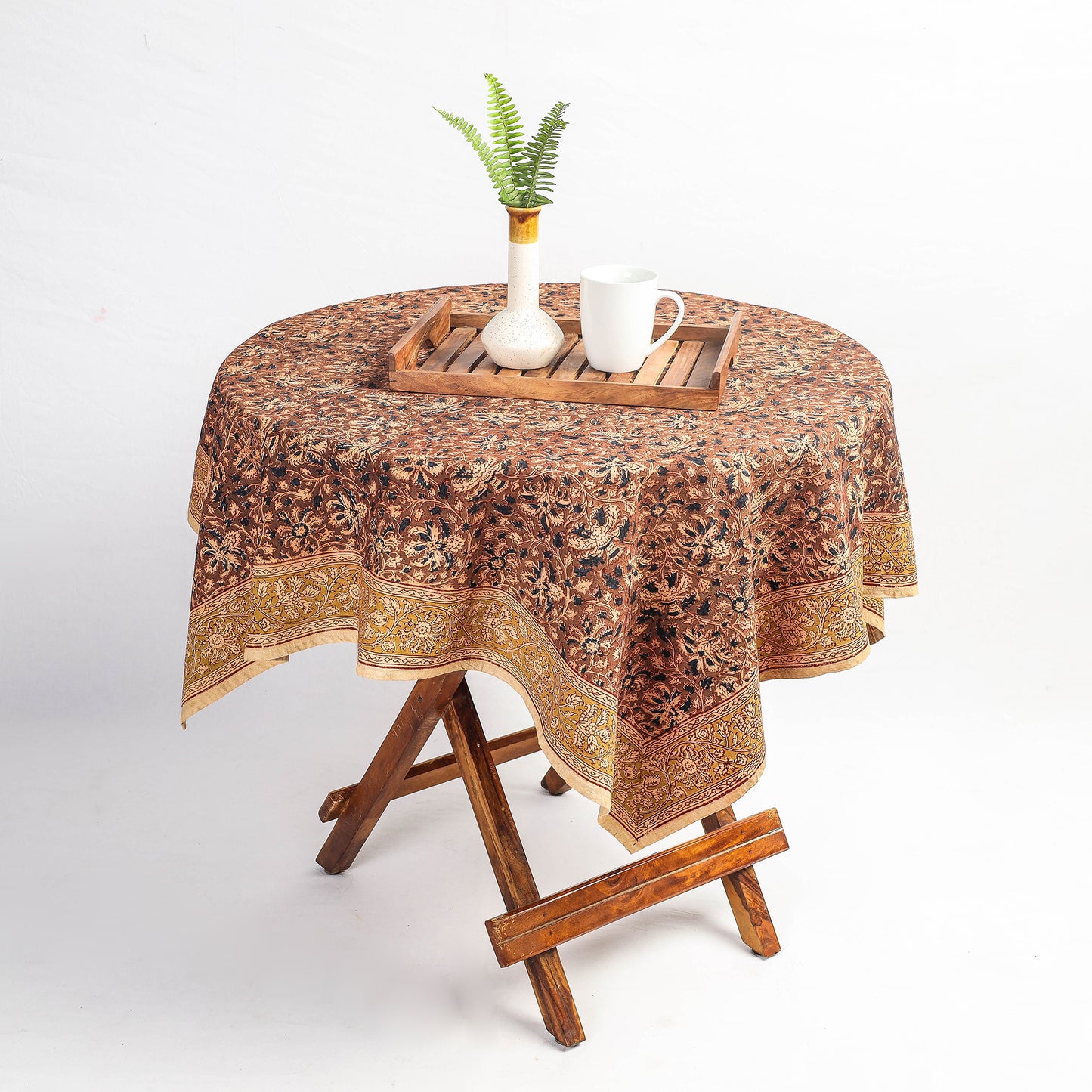 kalamkari block printed table cover