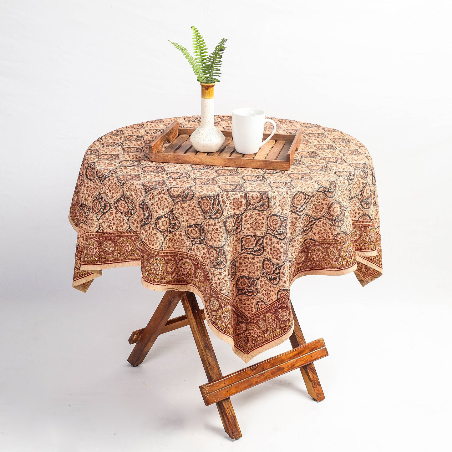 kalamkari block printed table cover