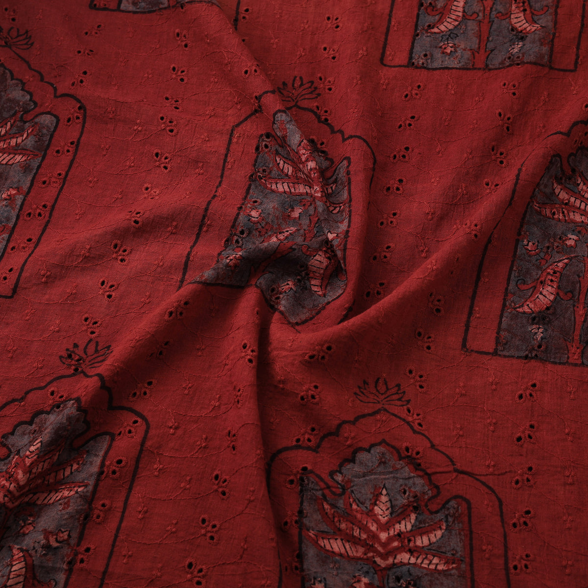 Kutch Hand Block Ajrakh Print Natural Dyed Cotton Hakoba Fabric 19