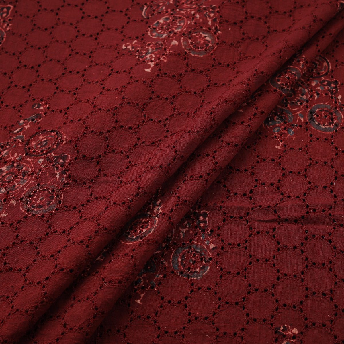 Kutch Hand Block Ajrakh Print Natural Dyed Cotton Hakoba Fabric 20