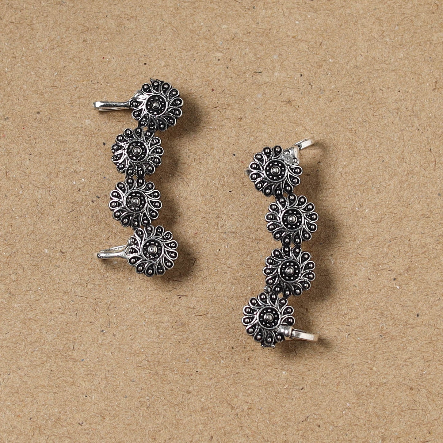German Silver Plated Ear-Cuff Bugatti / Bugadi Earrings 24