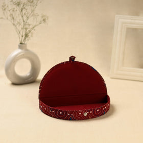 Red Handcrafted Bengal Kantha Work Jewelry Box