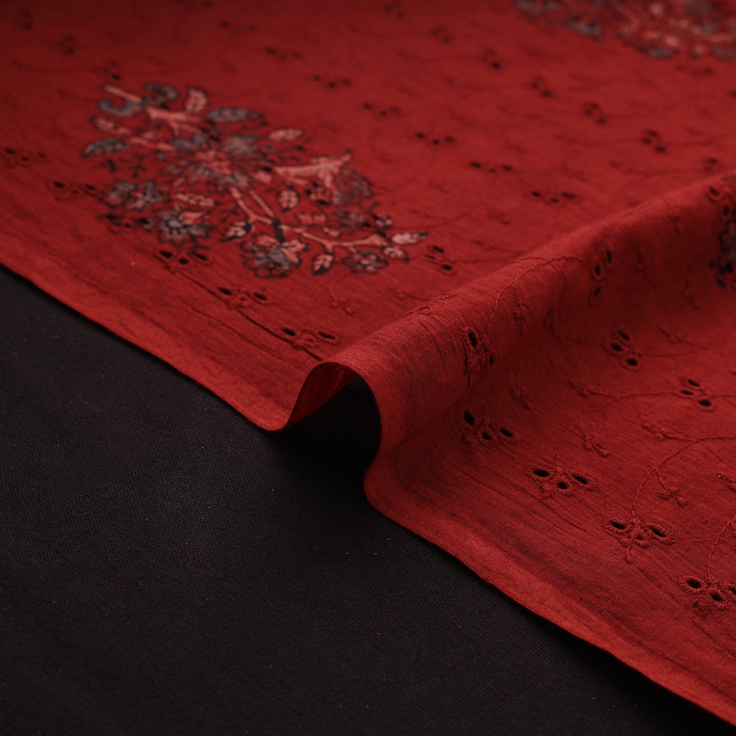 Kutch Hand Block Ajrakh Print Natural Dyed Cotton Hakoba Fabric 21