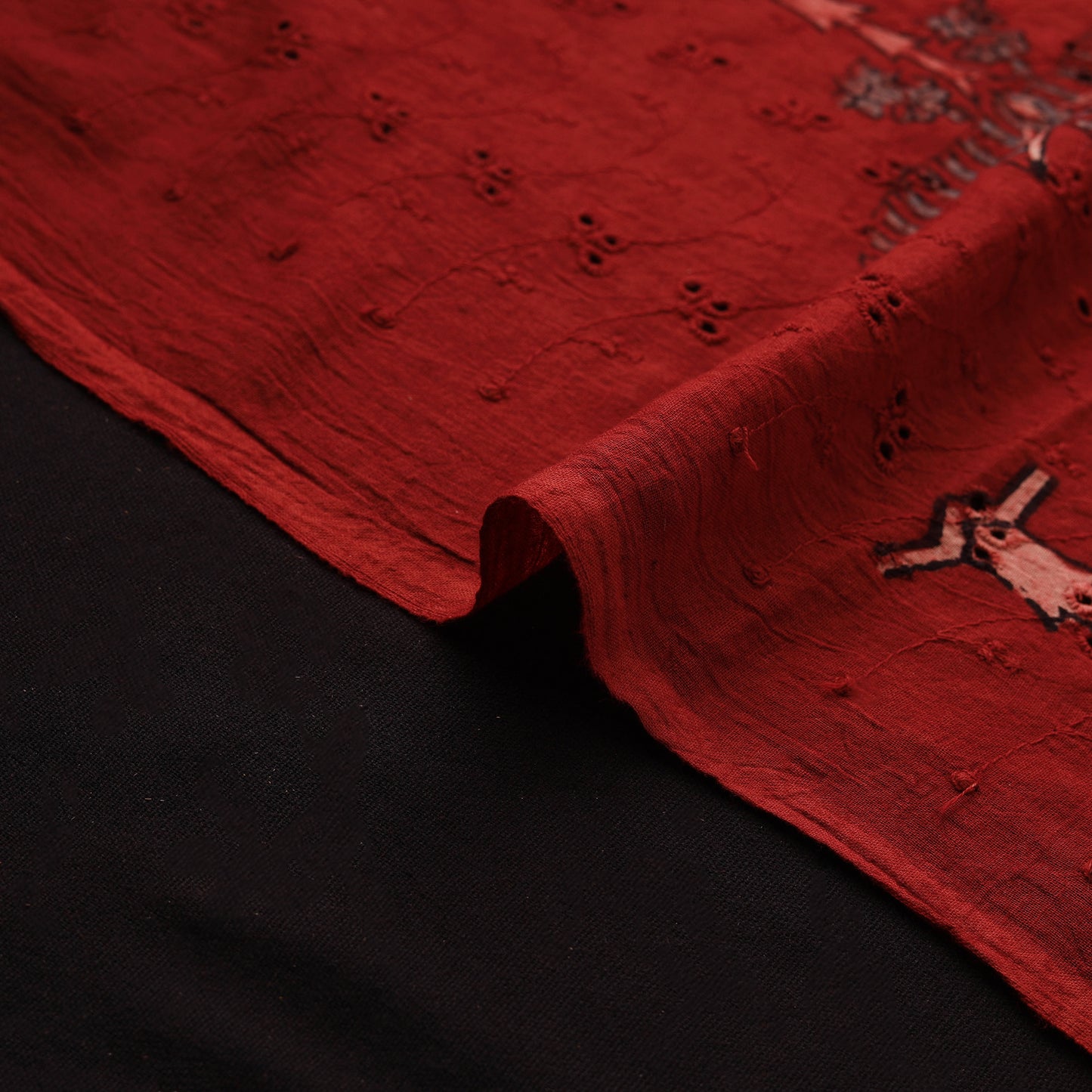 Kutch Hand Block Ajrakh Print Natural Dyed Cotton Hakoba Fabric 22