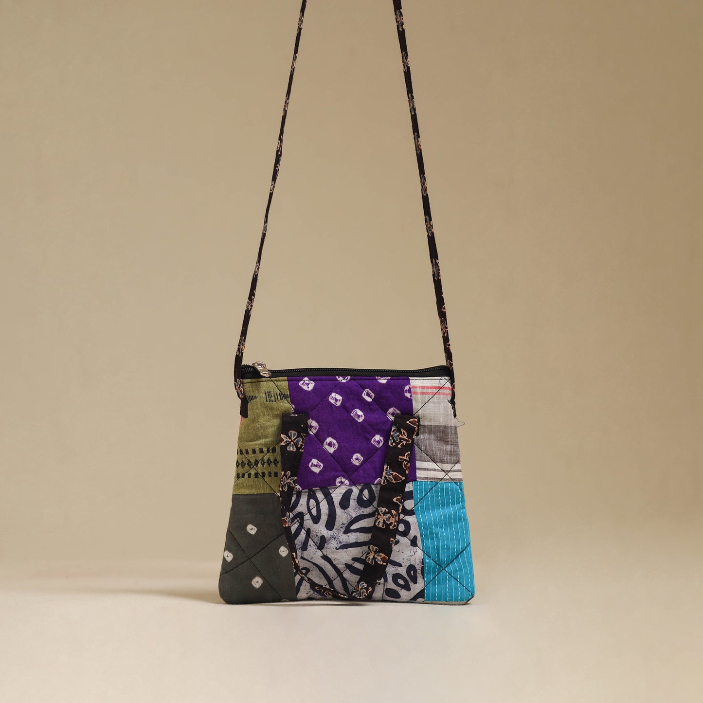 Handmade Quilted Patchwork Sling Bag 17