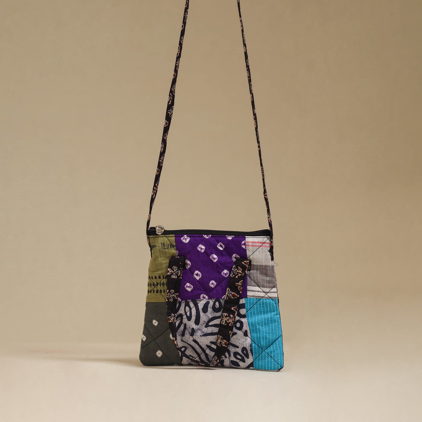 Handmade Quilted Patchwork Sling Bag 17