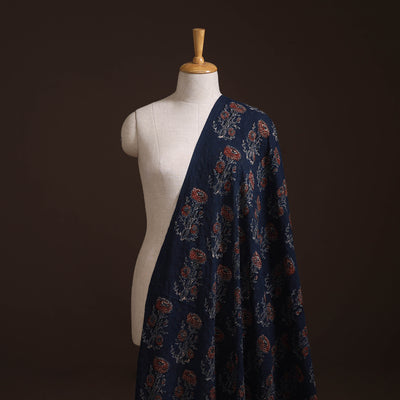Kutch Hand Block Ajrakh Print Natural Dyed Cotton Hakoba Fabric 12