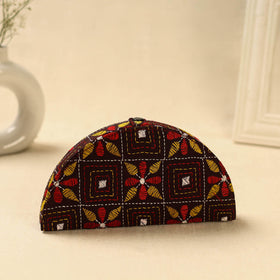 Brown Handcrafted Bengal Kantha Work Jewelry Box