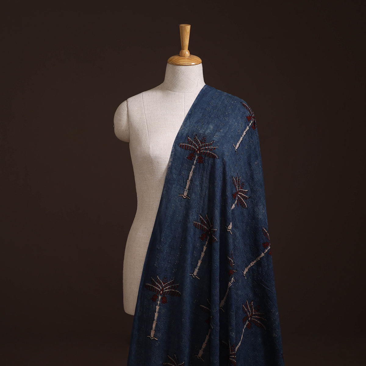 Kutch Hand Block Ajrakh Print Natural Dyed Cotton Hakoba Fabric 13