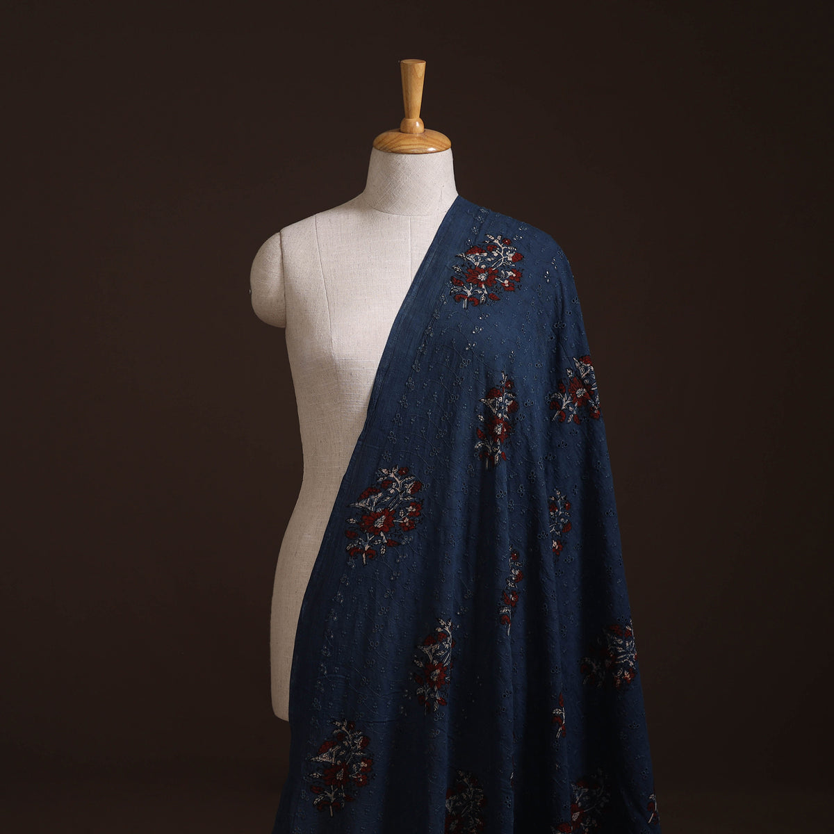 Kutch Hand Block Ajrakh Print Natural Dyed Cotton Hakoba Fabric 14