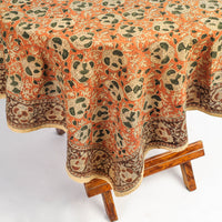 Original Pedana Kalamkari Block Printed Cotton Table Cover (45 x 45 in)