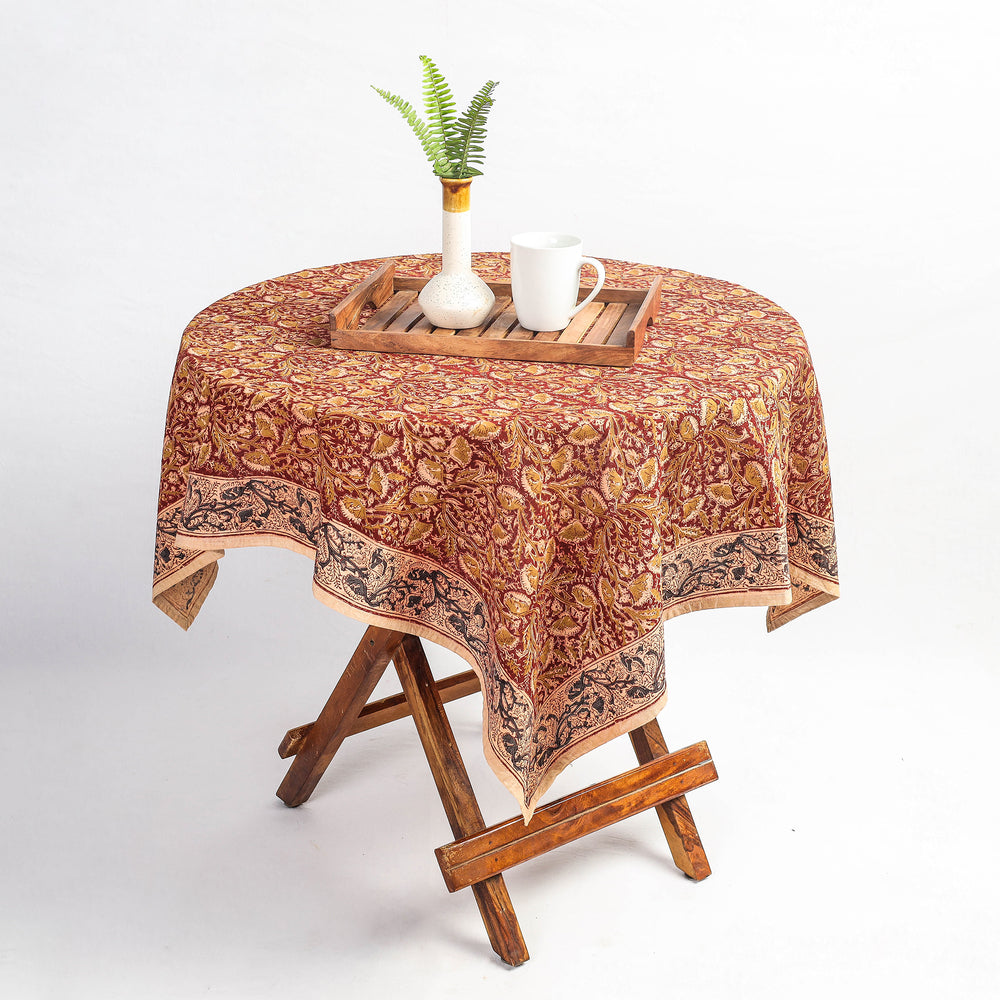 kalamkari block printed table cover