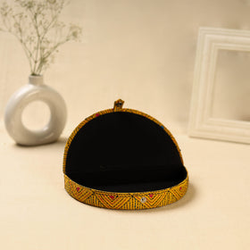 Yellow Handcrafted Bengal Kantha Work Jewelry Box