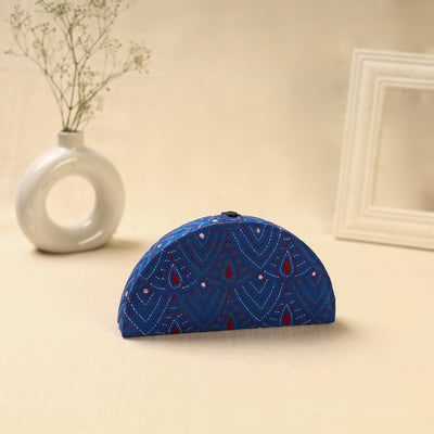 Blue Handcrafted Bengal Kantha Work Jewelry Box