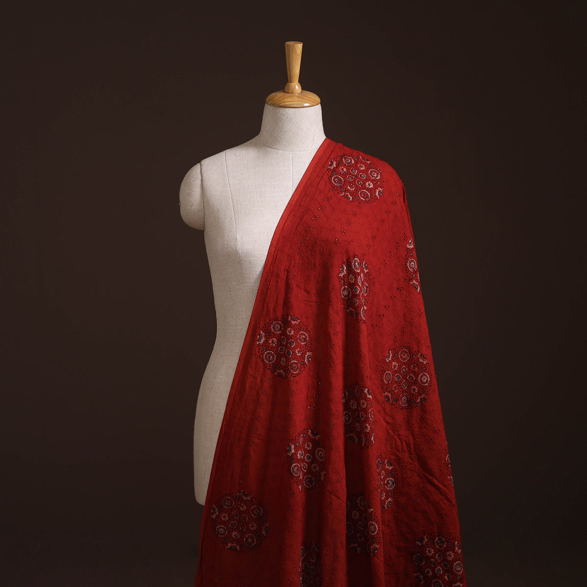 Kutch Hand Block Ajrakh Print Natural Dyed Cotton Hakoba Fabric 18