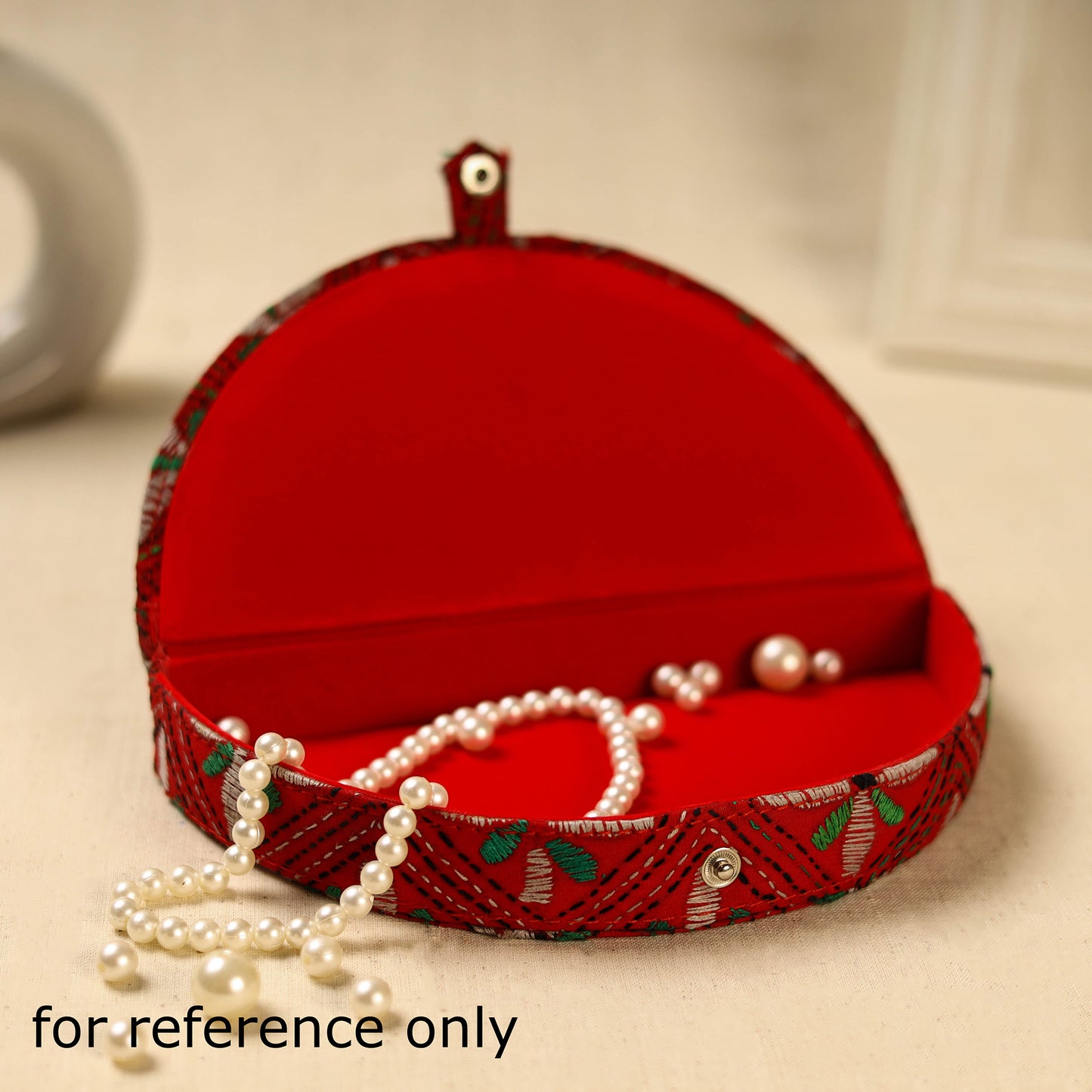 Yellow Handcrafted Bengal Kantha Work Jewelry Box