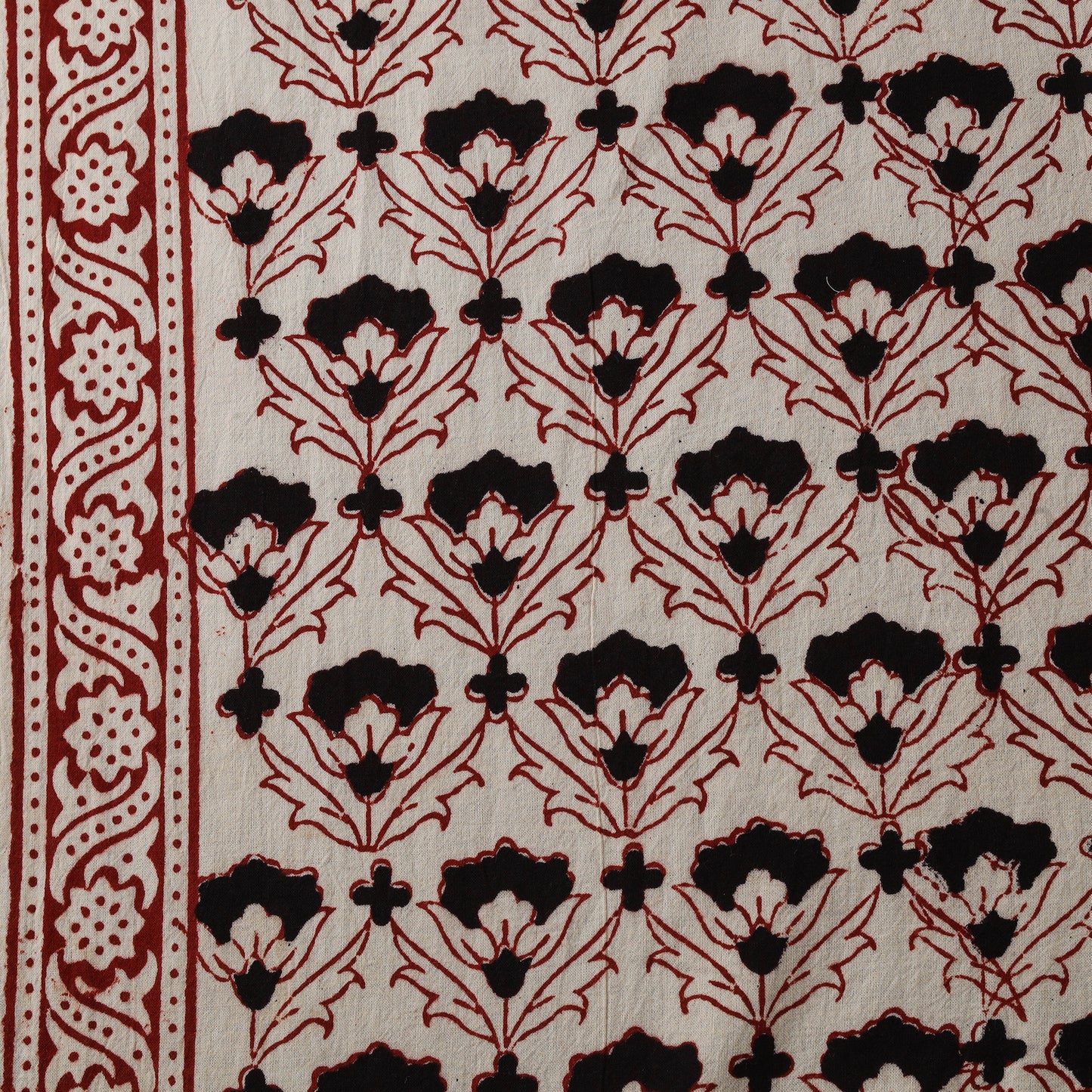 Peach - Baige - Bagh Hand Block Print Natural Dyed Cotton Fabric 02