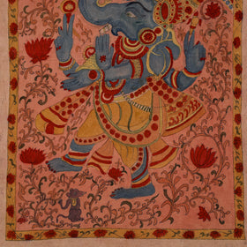 Srikalahasti Kalamkari Art Wall Hanging with Lord Ganesha Motif by Ghanshyam Sarode (52 x 33 in) 03