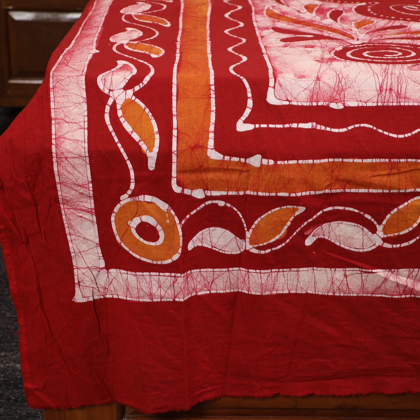 Red - Hand Batik Printed Cotton Single Bed Cover (96 x 59 in) 61